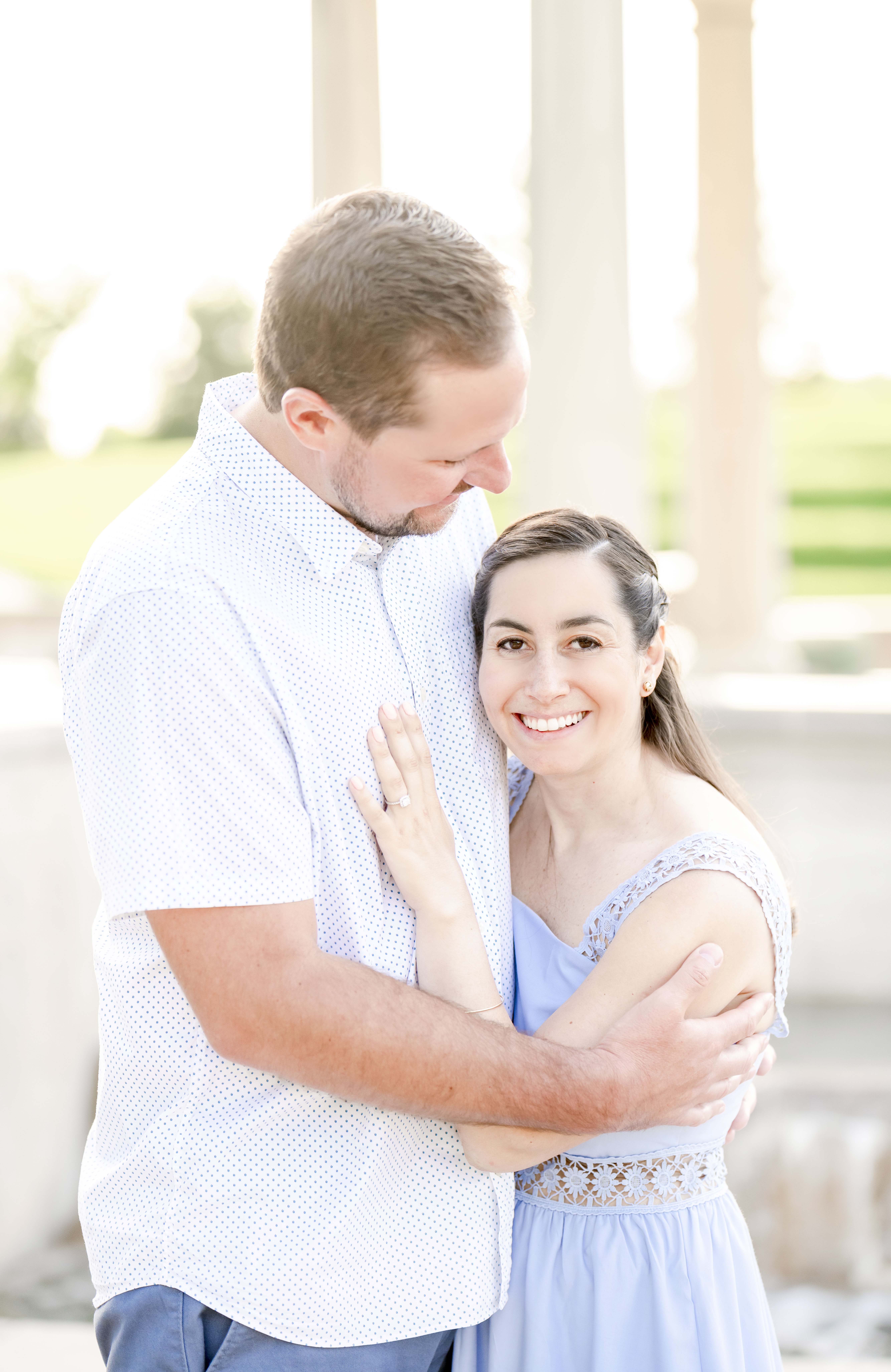 Sunset engagement session at cox hall gardens