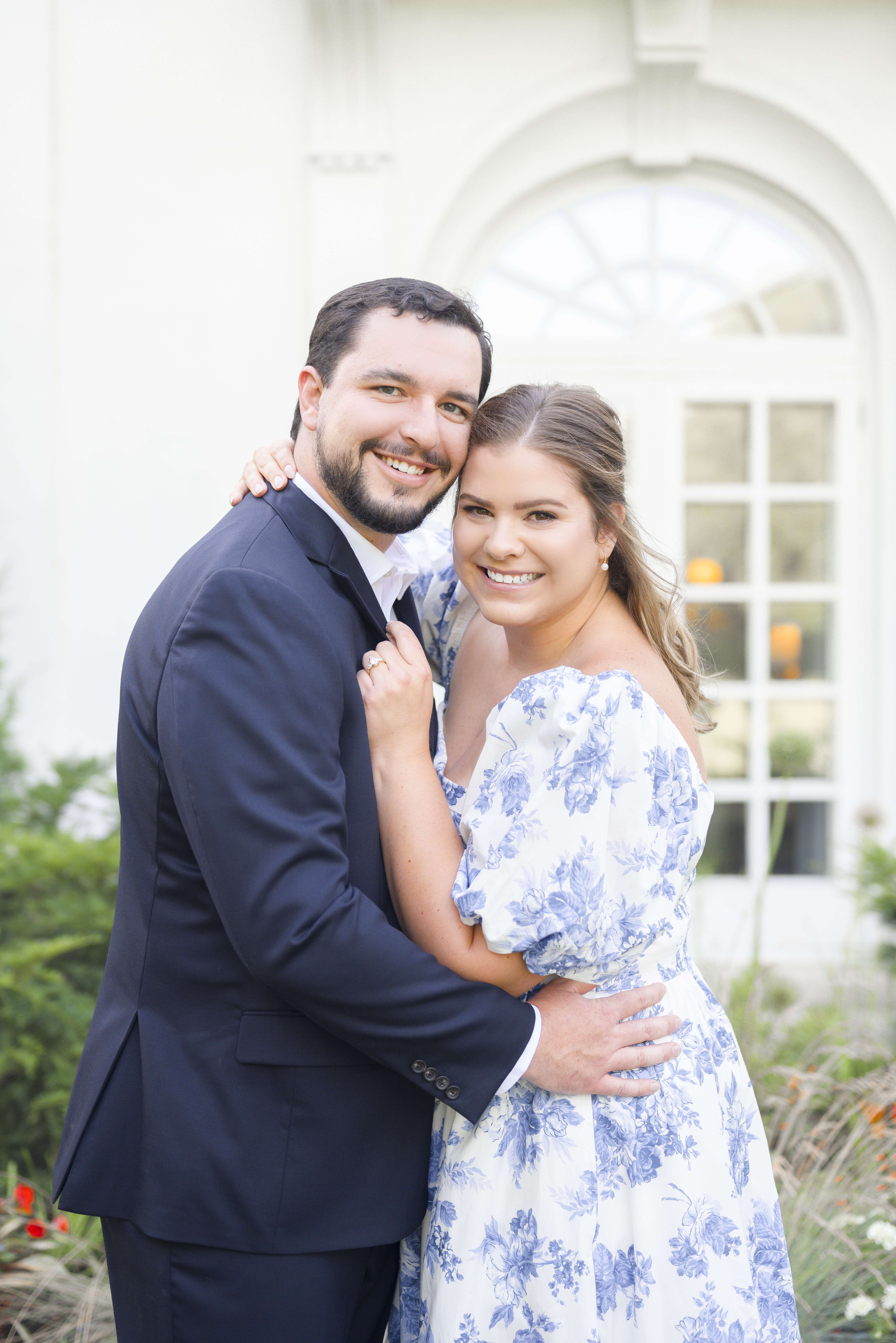 A dreamy engagement session at Newfields among the gardens